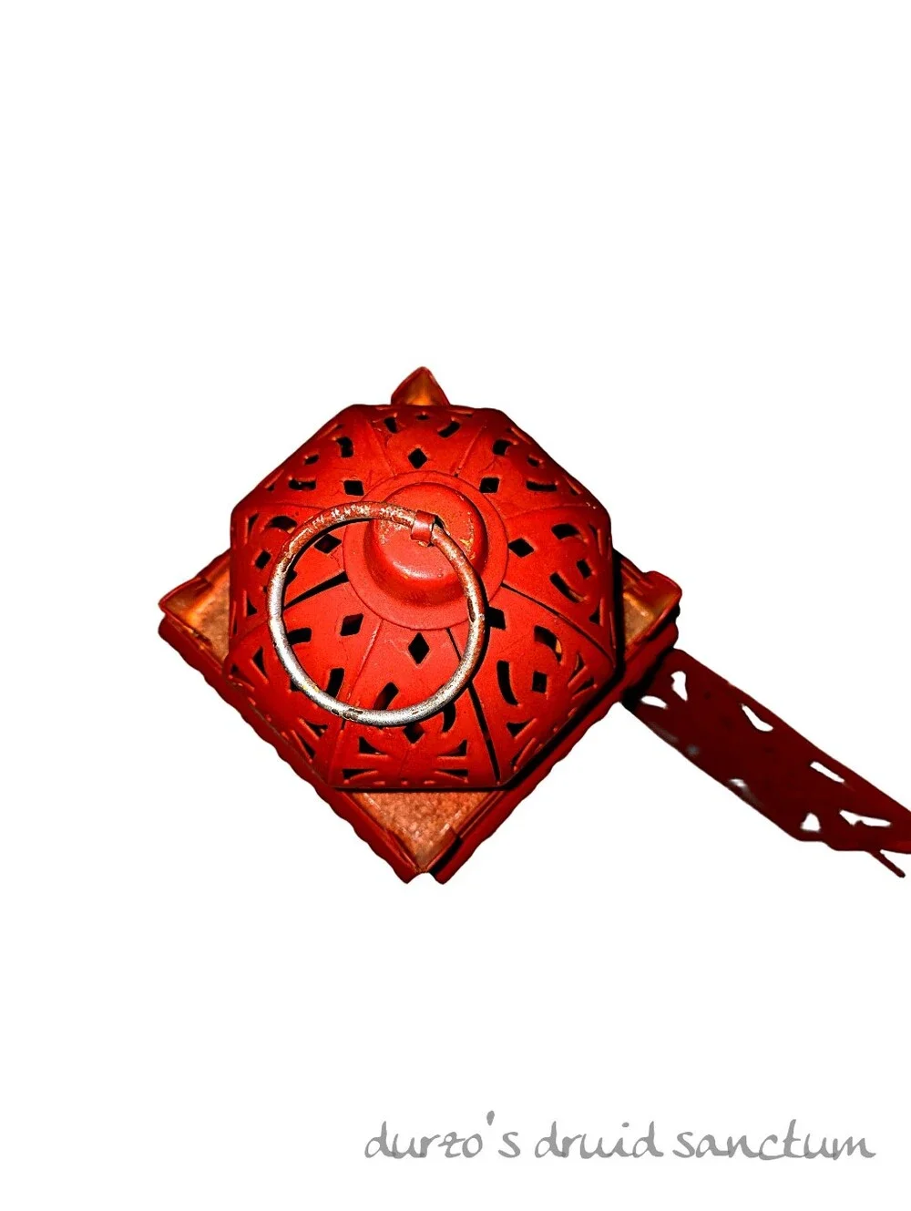 Red Metal Moroccan Style Candle Lantern Tea Light Holder 6